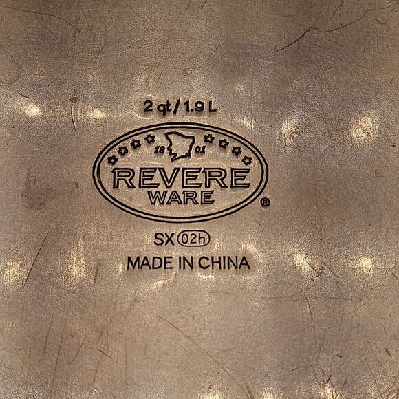 Revere Ware 2 Qt. Sauce Pot Pan Copper Clad NO Lid Small Dent SX 02h - Picture 8 of 10